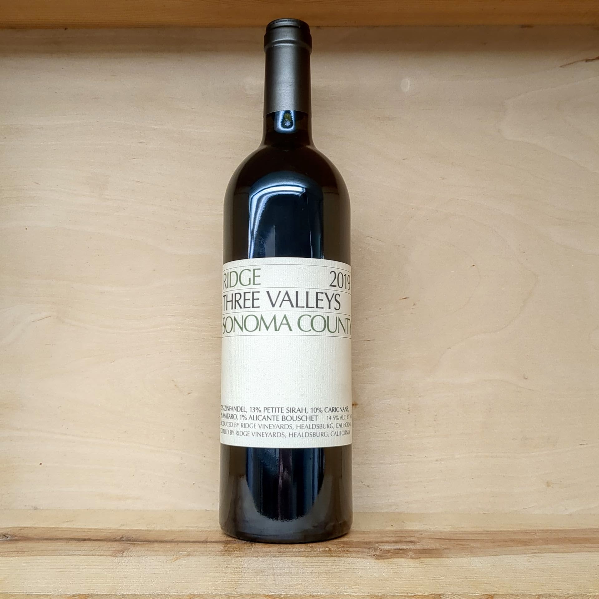 Wine Red - Ridge Vineyards, Three Valleys Zinfandel - Sonoma